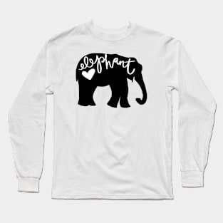 Elephant Love - Silhouette Long Sleeve T-Shirt